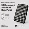 M size black 3D honeycomb backpack ventilation back panel brand