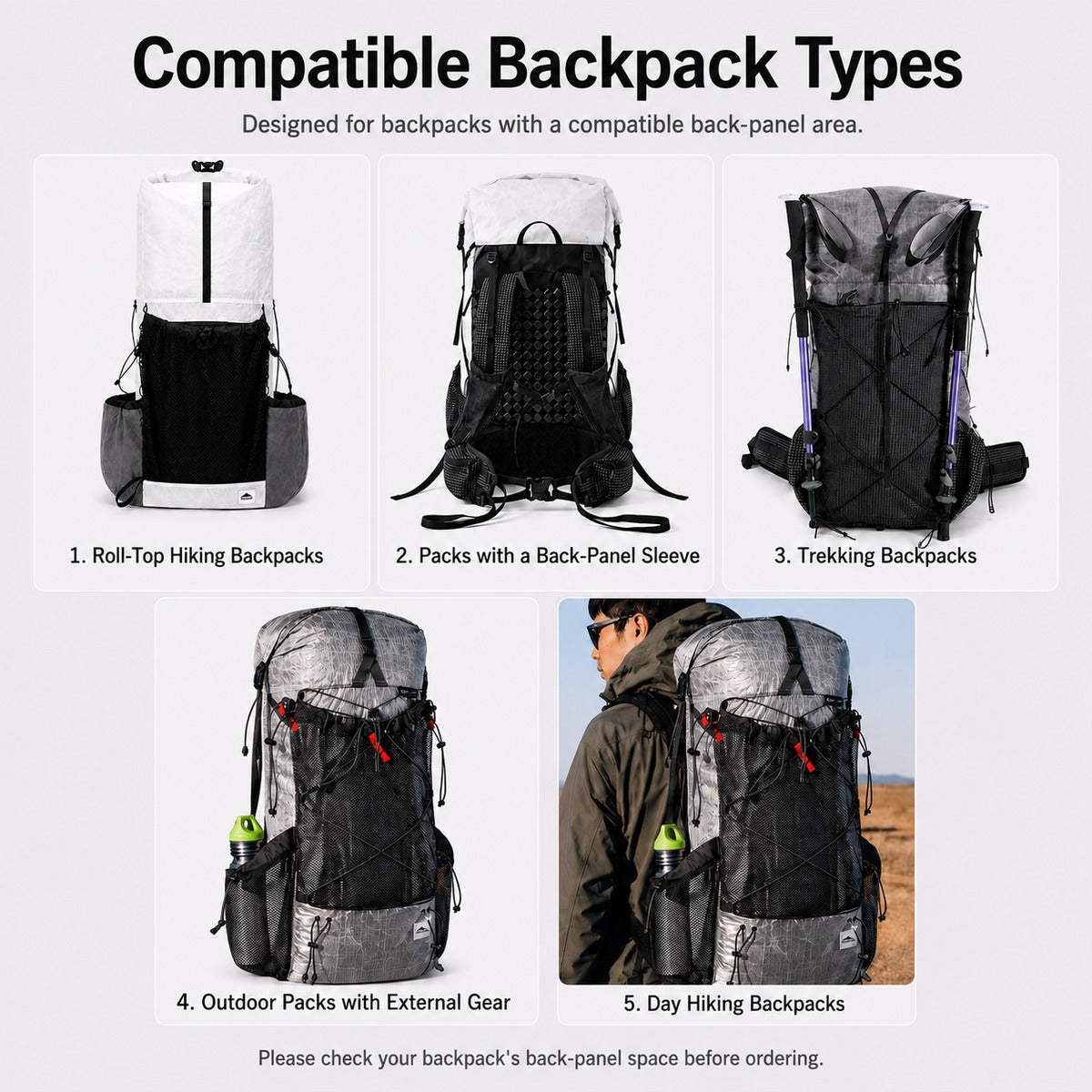 M size black 3D honeycomb backpack ventilation back panel compatibility