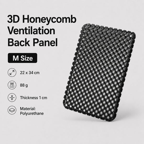 M size black 3D honeycomb backpack ventilation back panel main