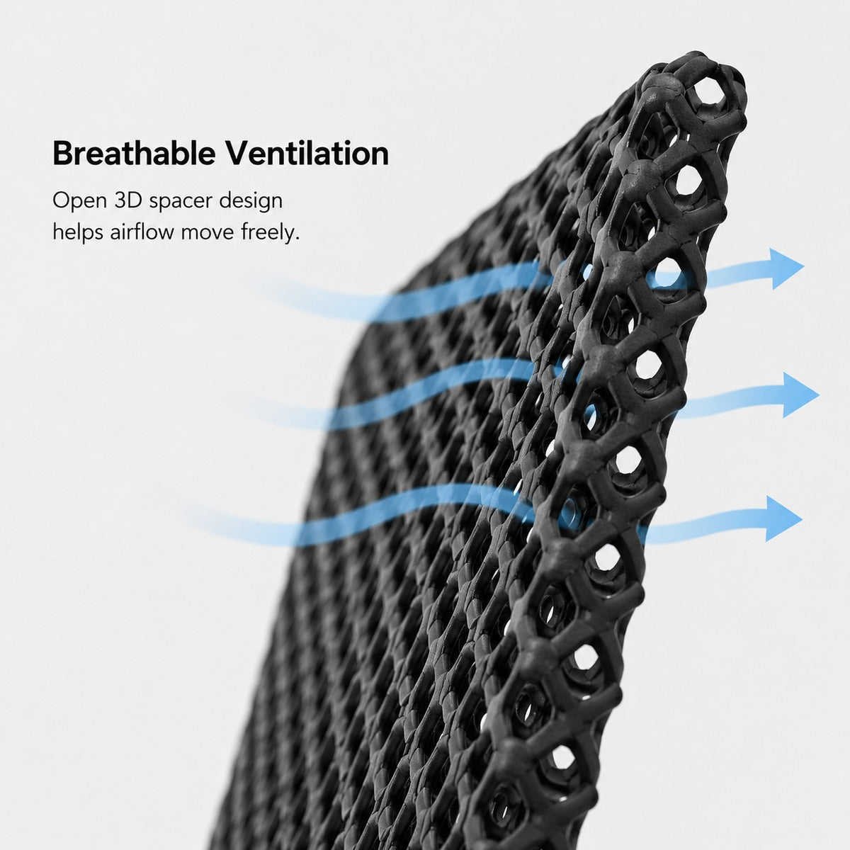 M size black 3D honeycomb backpack ventilation back panel ventilation