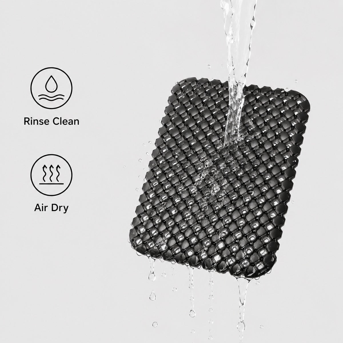 S size black 3D honeycomb backpack ventilation back panel care