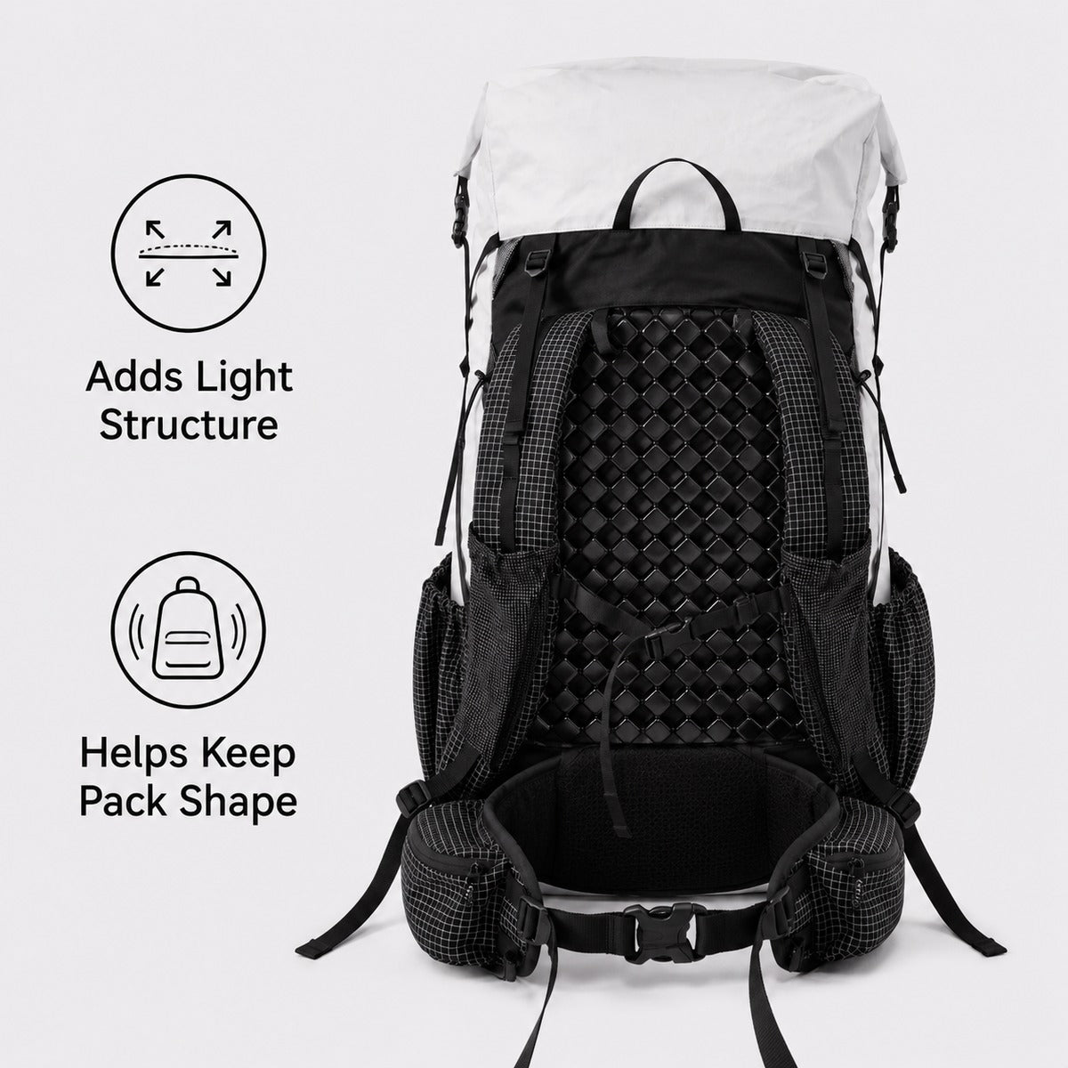 S size black 3D honeycomb backpack ventilation back panel structure