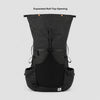 Expanded roll-top opening on OCE GEAR 55L hiking backpack
