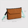 Size guide for OCE GEAR crossbody organizer bag showing 22 by 13 by 6 cm dimensions