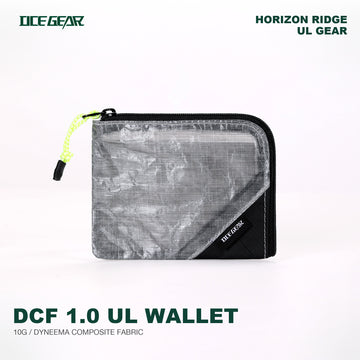 OCE GEAR Dyneema DCF1.0 ultralight wallet black grey front view