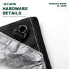 OCE GEAR black Dyneema DCF wallet zipper detail for hiking travel and EDC