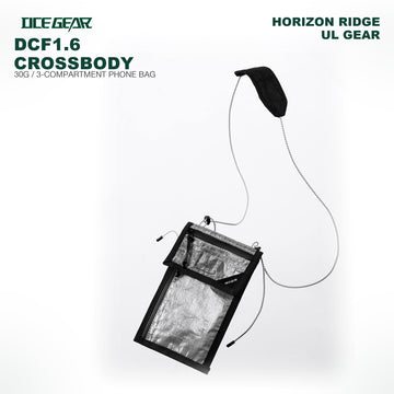OCE GEAR Dyneema DCF1.6 ultralight crossbody phone bag black front view