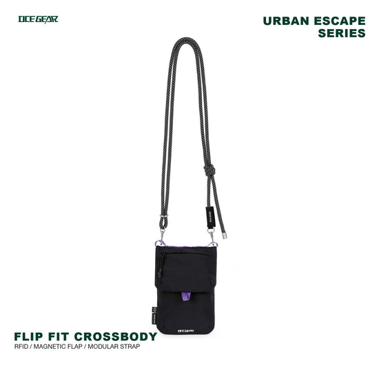 OCE GEAR Flip Fit RFID crossbody phone bag in black