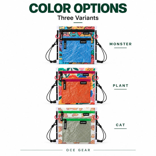 OCE GEAR modular crossbody pouch in Monster Plant and Cat variants