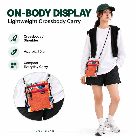 OCE GEAR lightweight crossbody pouch worn across the body