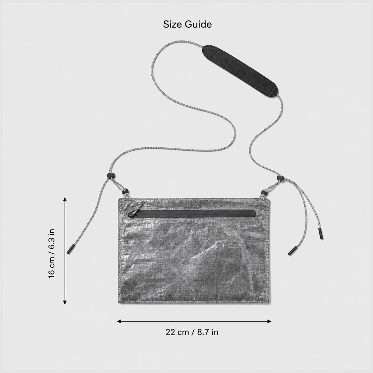 OG-2434 crossbody pouch size guide 22 × 16 cm