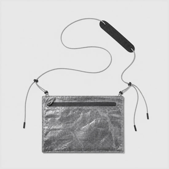 Silver Gray OCE GEAR Dyneema crossbody pouch with removable strap