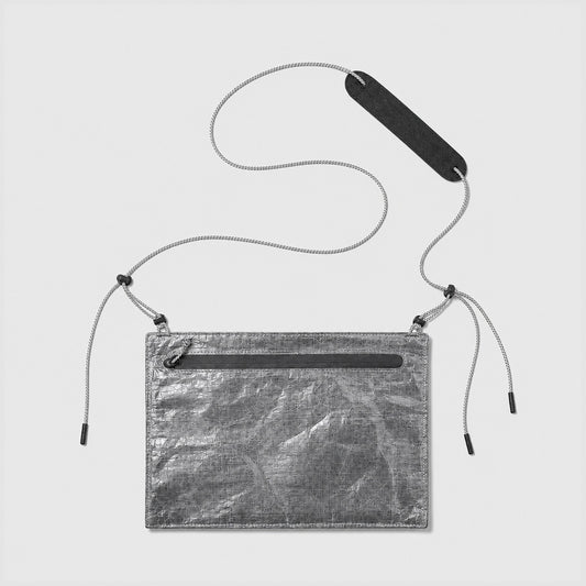 Silver Gray OCE GEAR Dyneema crossbody pouch with removable strap