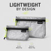OCE GEAR ultralight flat pouch set showing about 5 g Small and about 10 g Medium weights