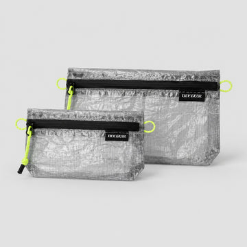 OCE GEAR OG-2511 and OG-2512 ultralight Dyneema flat pouch set in Silver Gray