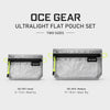 OCE GEAR ultralight flat pouch size comparison with OG-2511 Small and OG-2512 Medium
