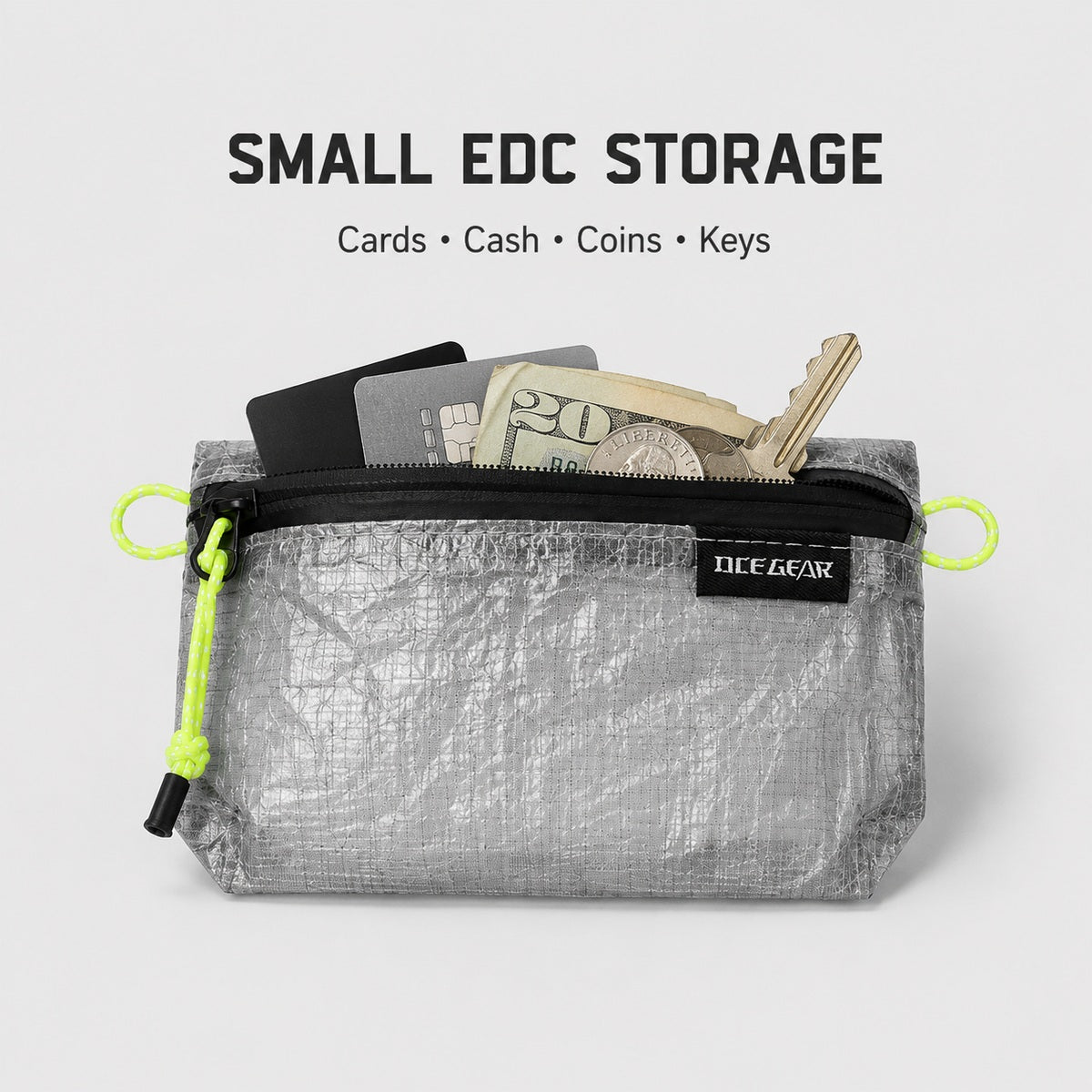 OCE GEAR OG-2511 Small flat pouch storing cards cash coins and keys