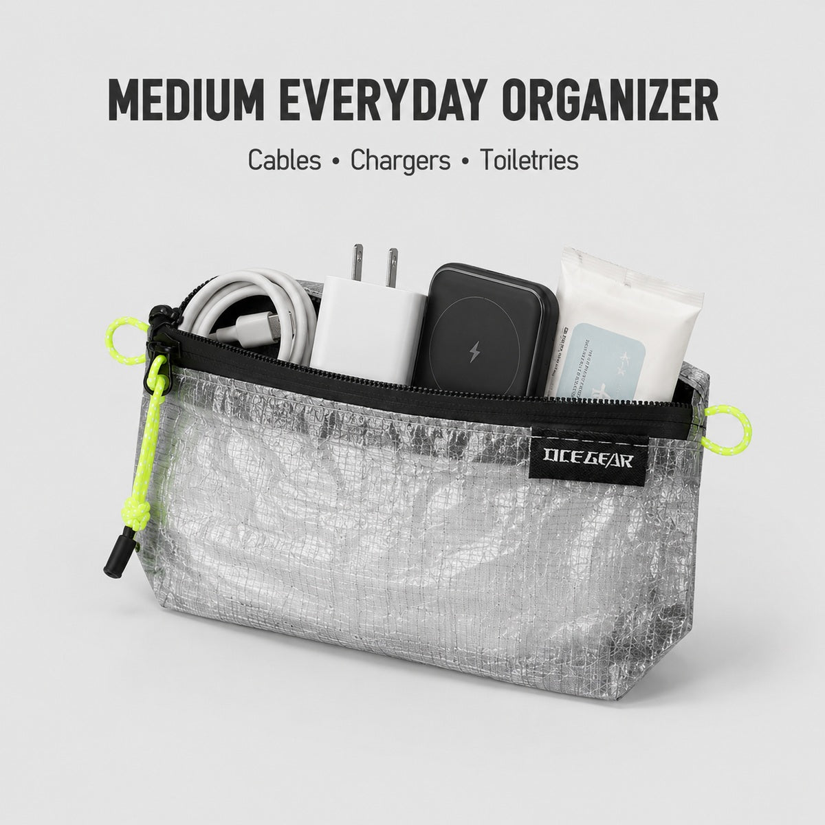 OCE GEAR OG-2512 Medium flat pouch organizing cables chargers and toiletries