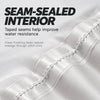 Close-up of taped interior seam on lightweight nylon storage bag