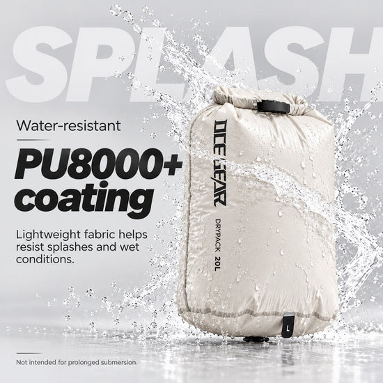OCE GEAR compression bag with water splash product demonstration