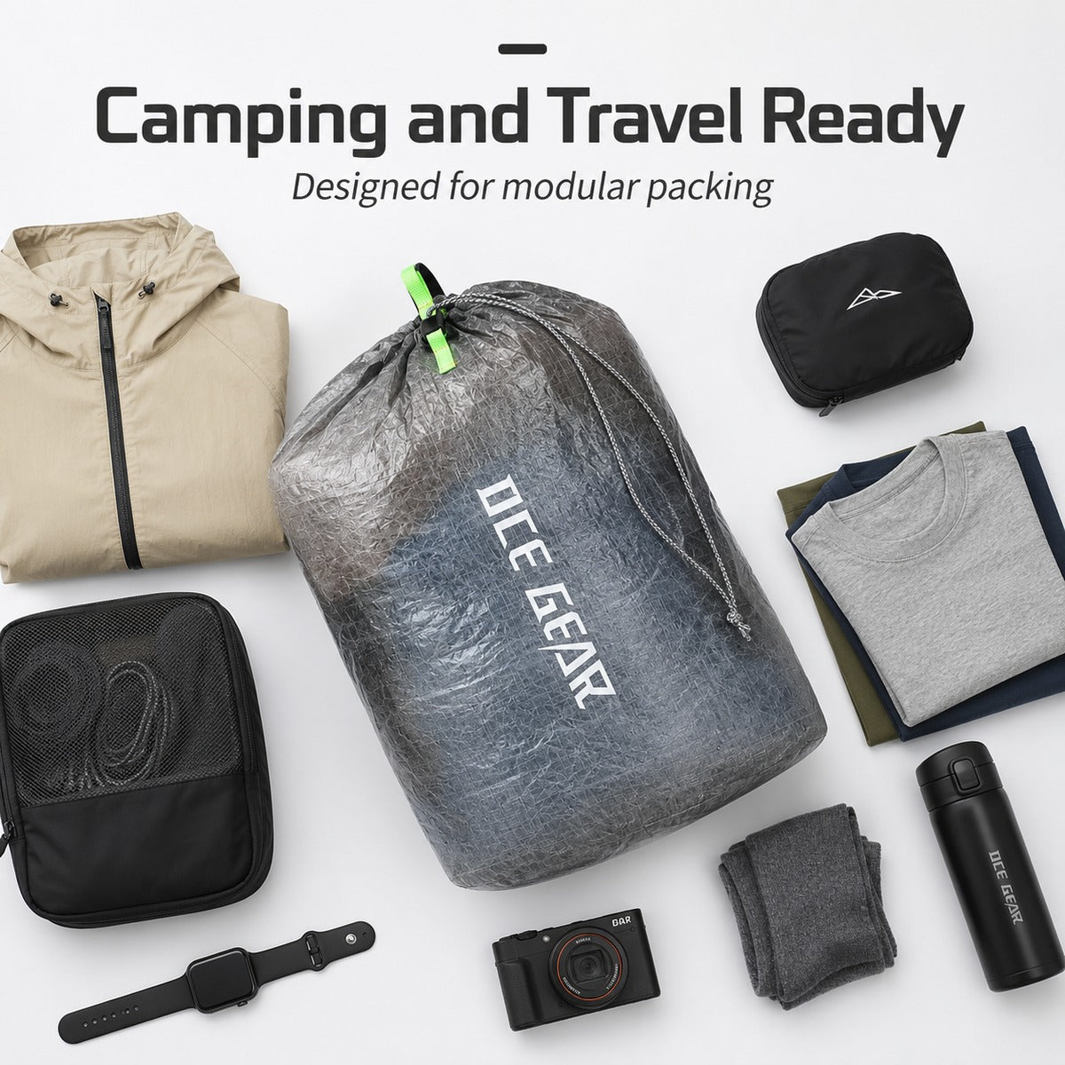 OCE GEAR Large Dyneema stuff sack brand detail