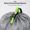 Large Dyneema stuff sack drawstring closure detail