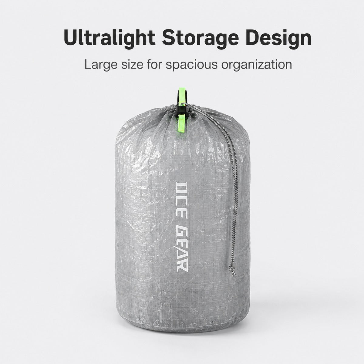OCE GEAR ultralight Dyneema stuff sack Large in Silver Gray