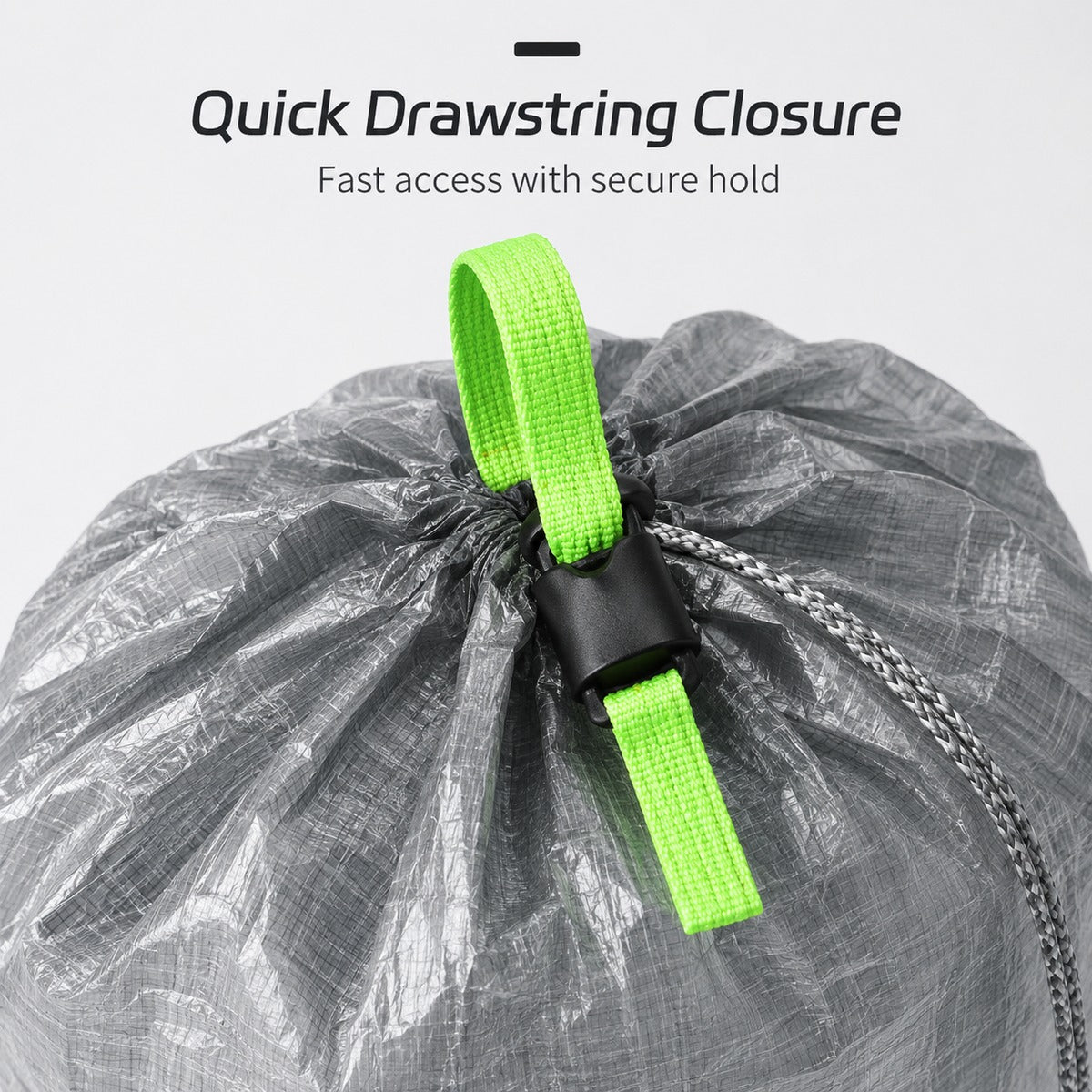 Medium Dyneema stuff sack drawstring closure detail