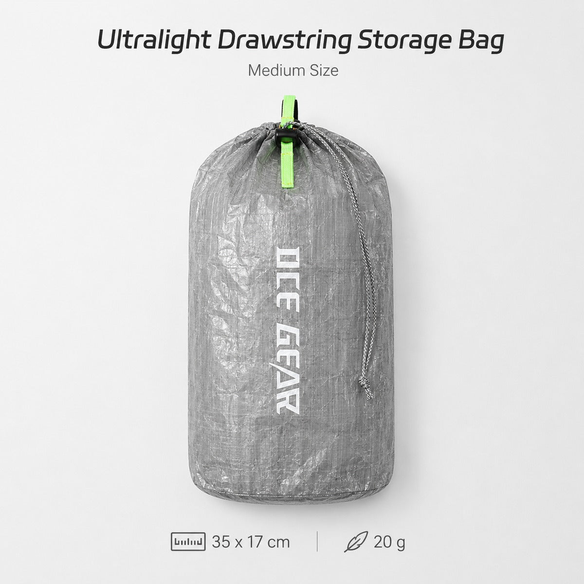 OCE GEAR ultralight Dyneema stuff sack Medium in Silver Gray