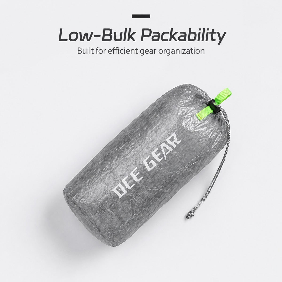 Medium ultralight stuff sack packability