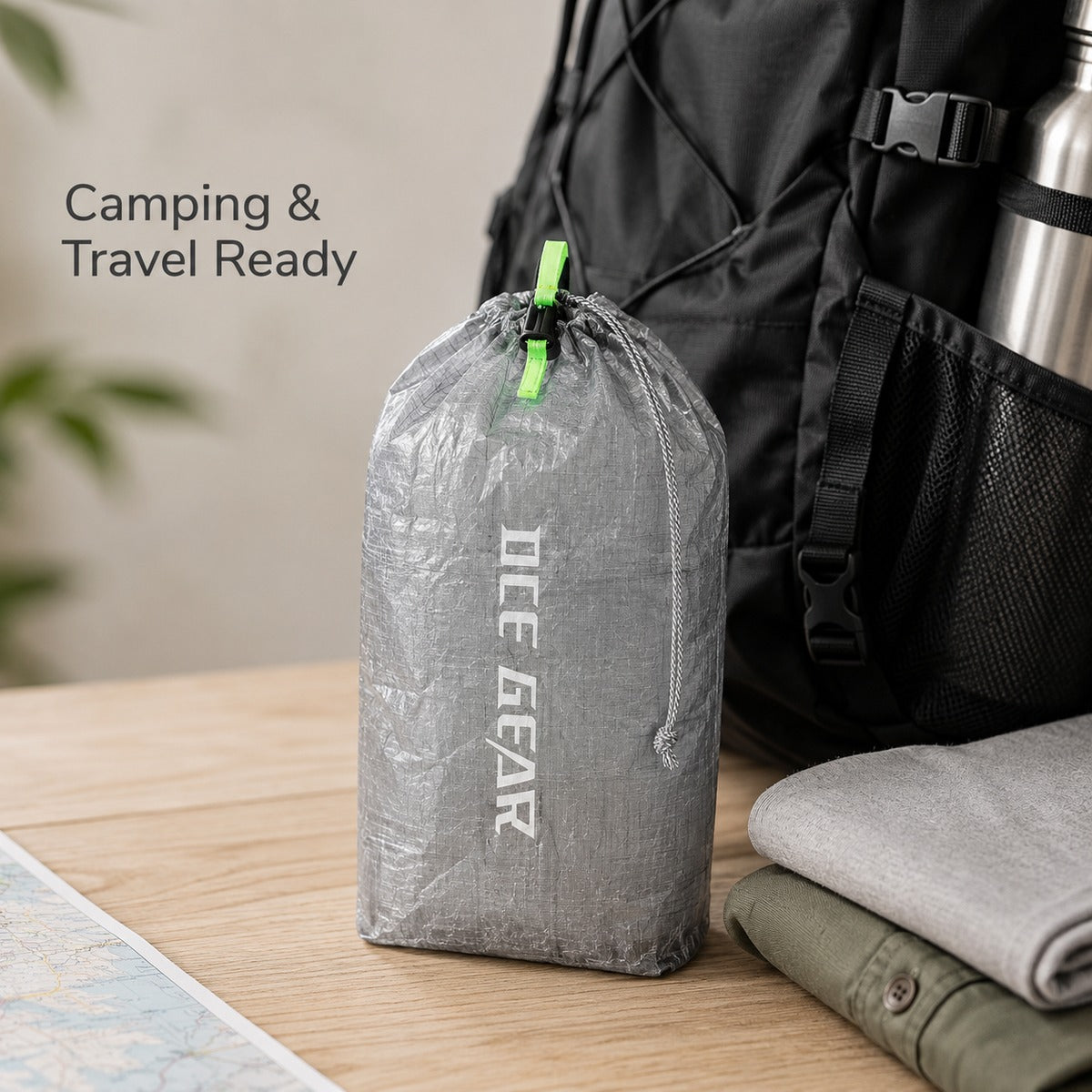 Small Dyneema stuff sack for camping and travel