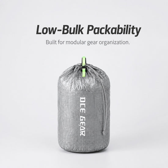 Small ultralight stuff sack packability