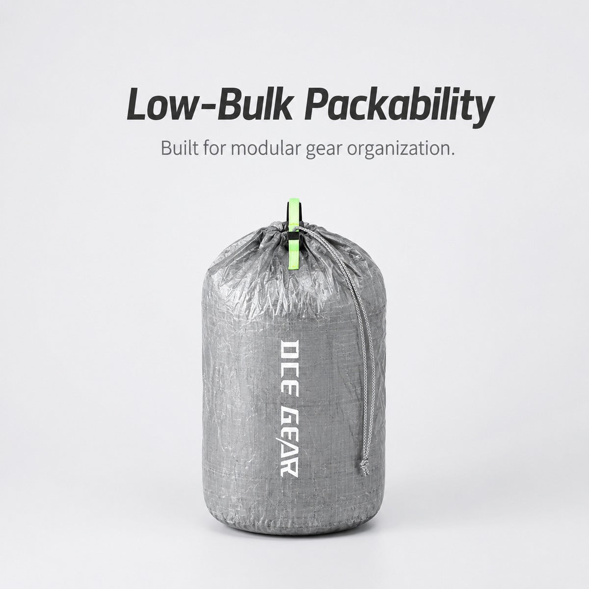 Small ultralight stuff sack packability