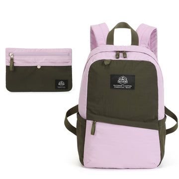 OCE GEAR Urban Escape backpack in Lavender Pink and Olive with matching organizer pouch
