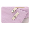 Close-up of snap-button tabs on the removable organizer pouch and ripstop-textured fabric