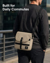 OCE GEAR Sand Beige crossbody messenger bag worn for daily urban commuting