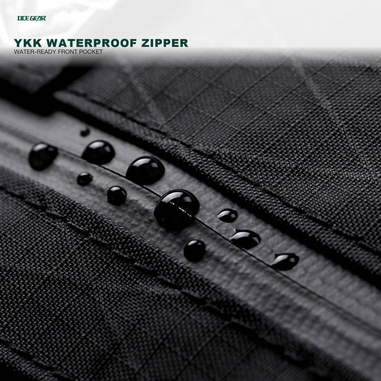 X-Pac mini wallet with YKK waterproof zipper close up