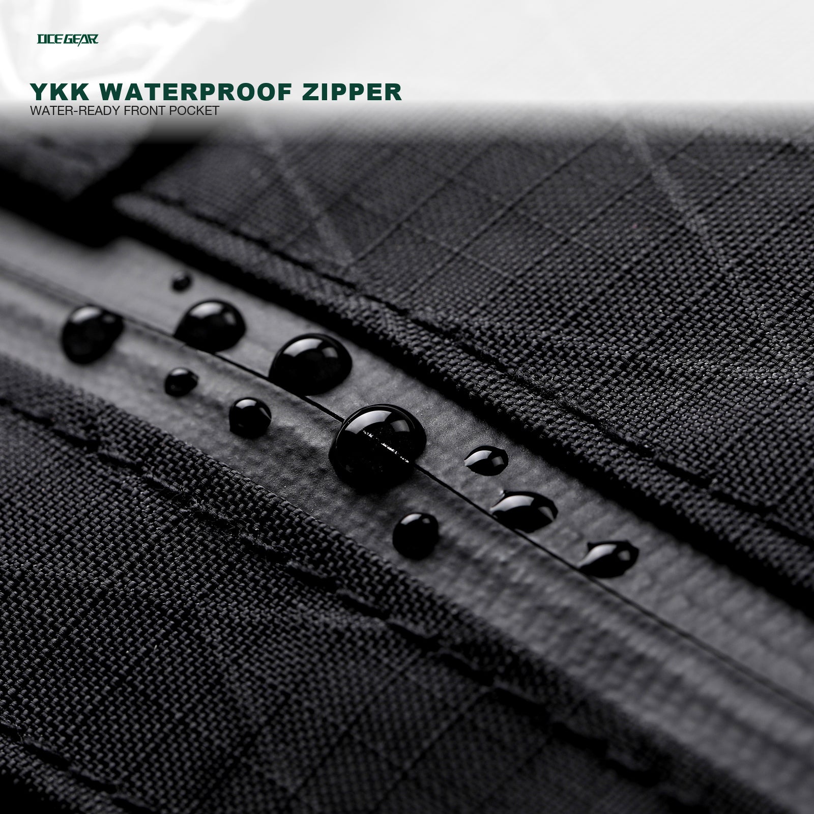 X-Pac mini wallet with YKK waterproof zipper close up