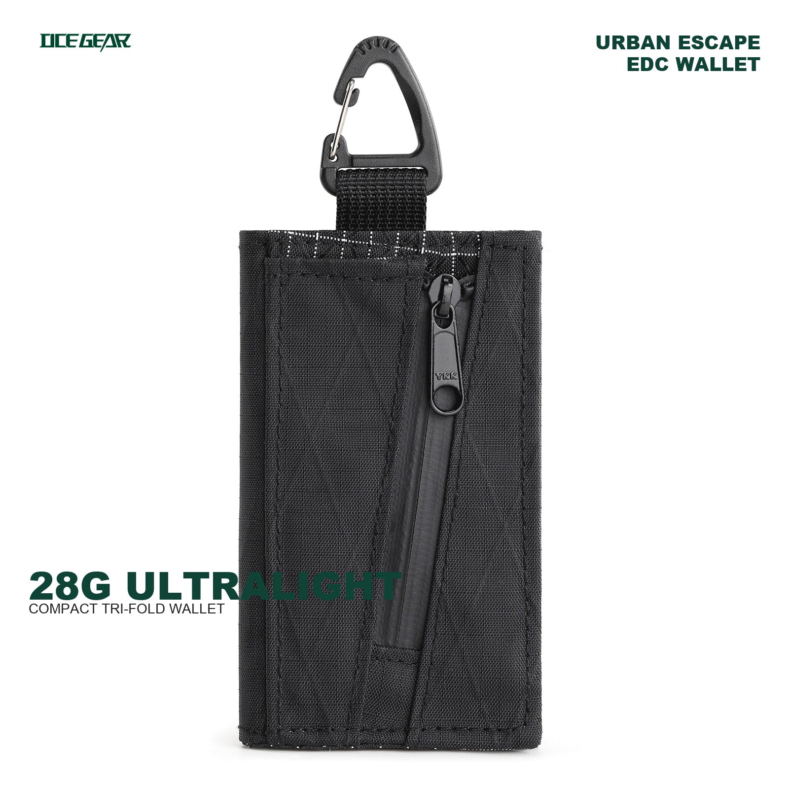 OCE GEAR 28g X-Pac EDC wallet with YKK waterproof zipper