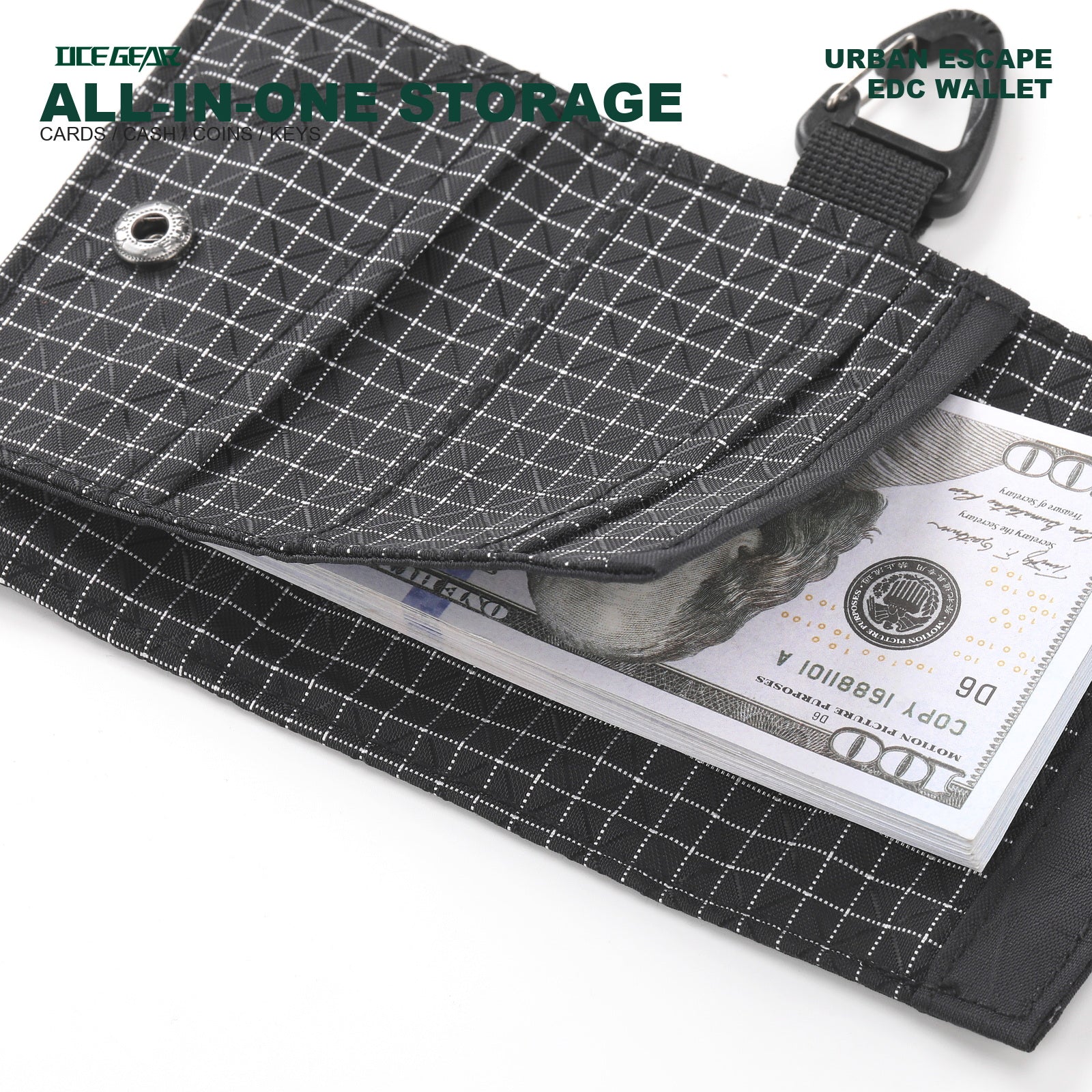 OCE GEAR OG-2501 compact wallet for cards coins cash and keys