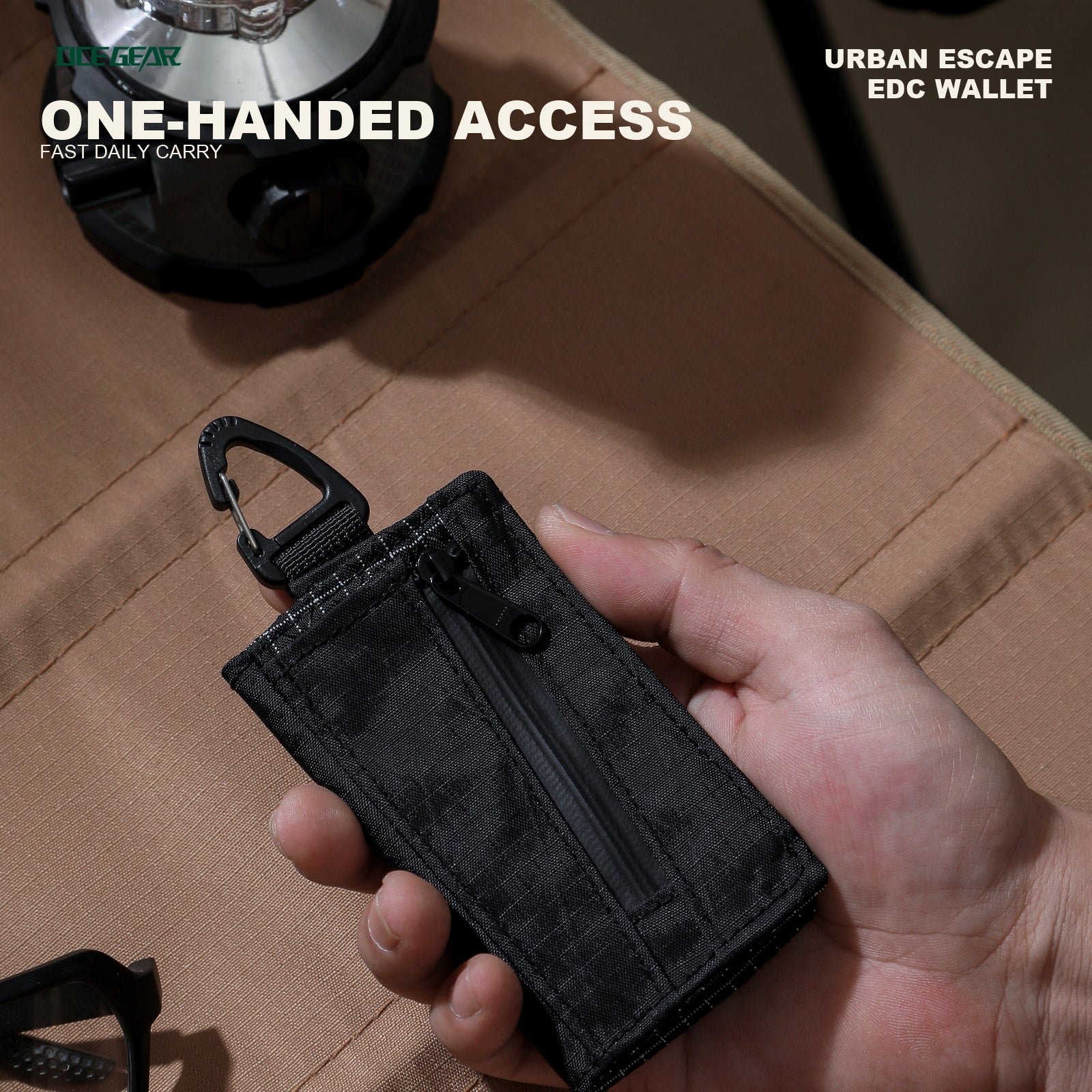 OCE GEAR X-Pac tri-fold mini wallet one handed daily access