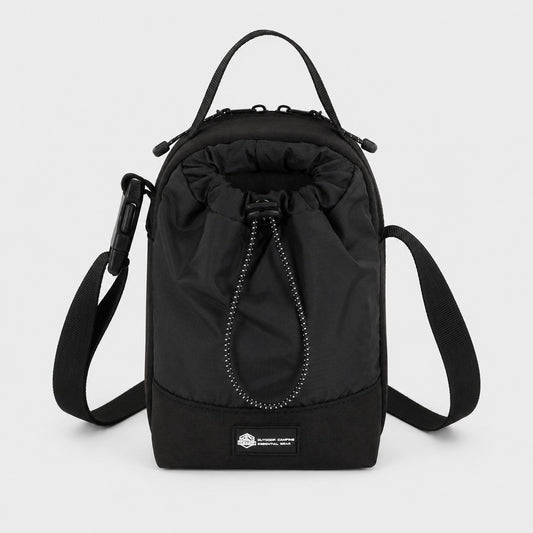 750ml water bottle crossbody bag with adjustable drawcord sleeve