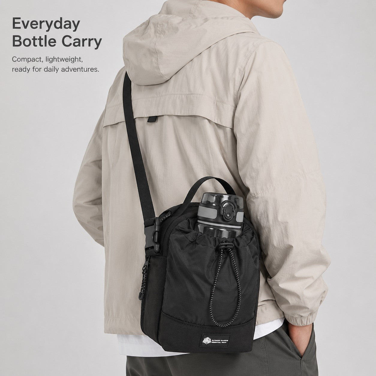 Everyday bottle carry bag for hiking camping and commuting