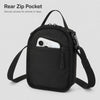 Rear zip pocket for phone and keys on water bottle sling