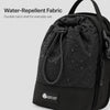 Water-repellent nylon bottle shoulder bag closeup