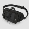 Black water bottle crossbody bag with waist carry strap