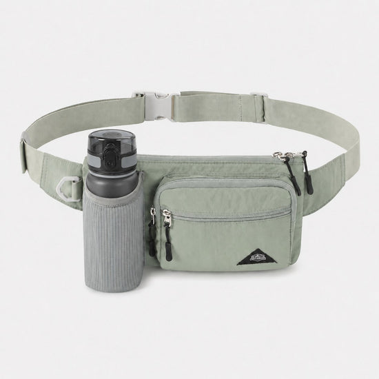 Mint green water bottle waist pack for hiking and cycling