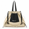 OCE GEAR packable drawstring tote bag cream black front view