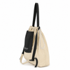 Packable drawstring tote bag side view with adjustable straps
