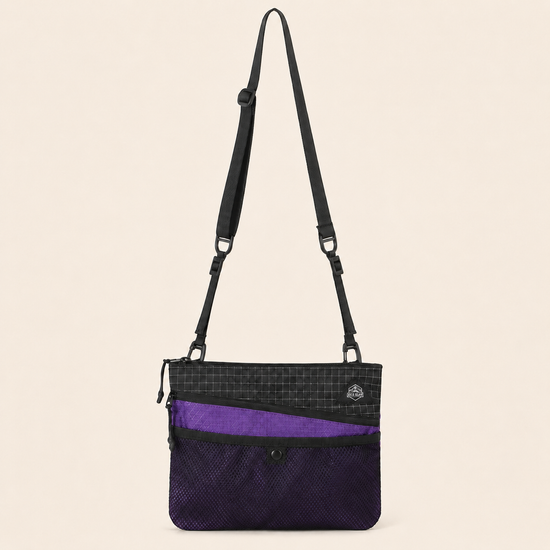 OCE GEAR 100g lightweight sacoche shoulder bag black purple with shoulder strap